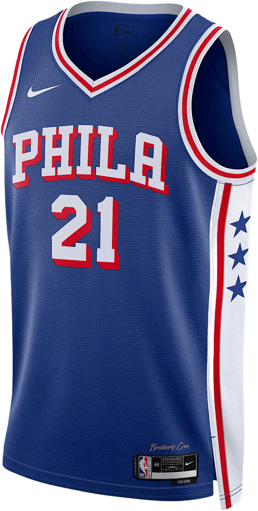 Nike Joel Embiid Philadelphia 76ers Icon Edition hardloopschoen voor heren – Blauw